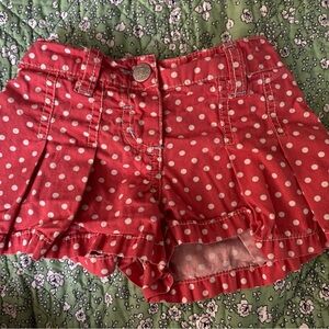 Mini Boden Red and White Polka Dot Shorts